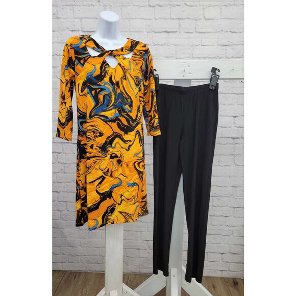 XXSM GINGER A518217 Attitudes by Renee Regular Como Jersey Twist Neck 2-pc Set - Picture 1 of 3